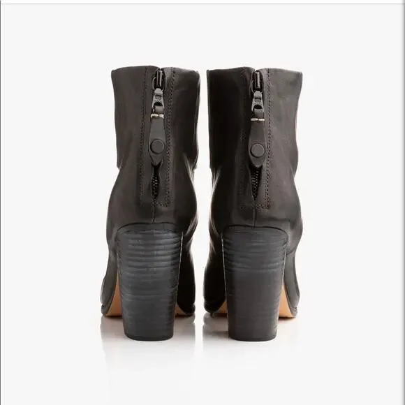 rag & bone Classic Newbury Ankle Boots Black leather stacked heel size 7 - Picture 11 of 12